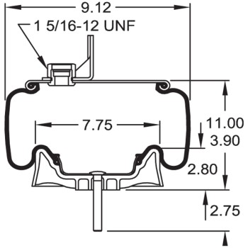 Air Spring Assembly - Kenworth Airglide 200/400 C81-1004